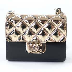 CHANEL Black Leather Logo Pouch